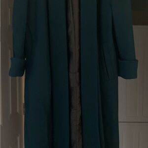 Elegant Teal Overcoat Mario de Pinto MDP 6 Petite